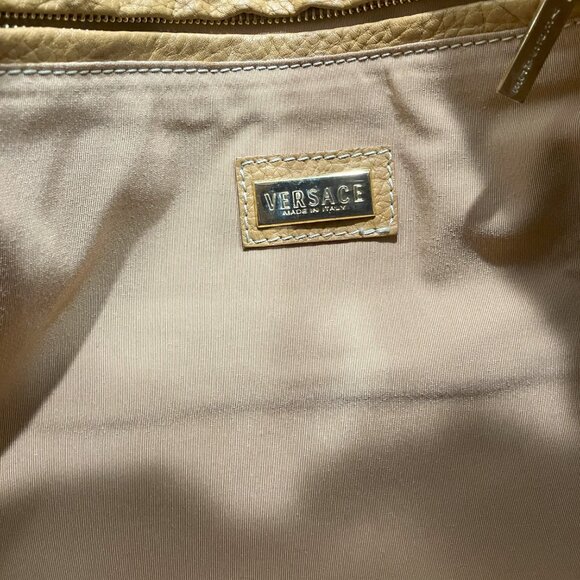 Versace Medusa Saddle Leather Zip Studded Hobo Bag - 100% Authentic - Picture 12 of 15